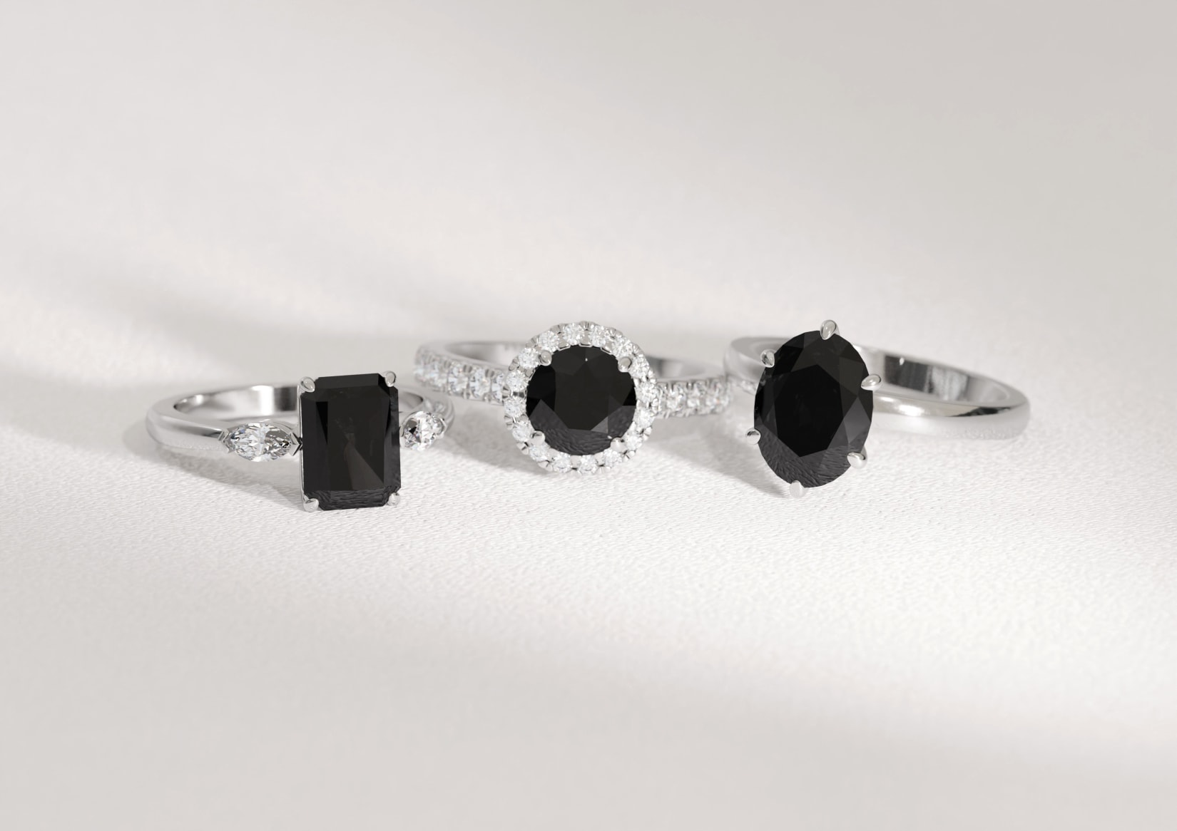 Lab created black diamond rings on sale